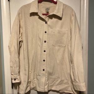 LLBean cream color Corduroy Over-shirt